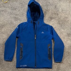 Blue Hooded Water repellant Jacket with fleece lining